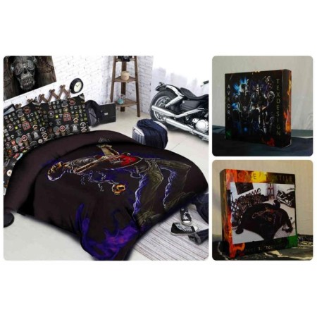 Less Win -linen euro "Bikers", size 220x240 cm, 200x220 cm, 70x70 cm - 2 pcs
