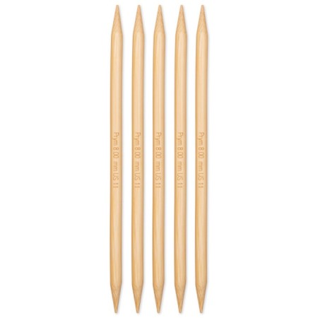 Knitting needles, bamboo, 8.0 mm/20cm, 5 pcs-1
