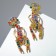 Earrings with rhinestones "Omar", colored in gold