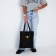 Textile chover with embroidery Bee, 40x35 cm, black