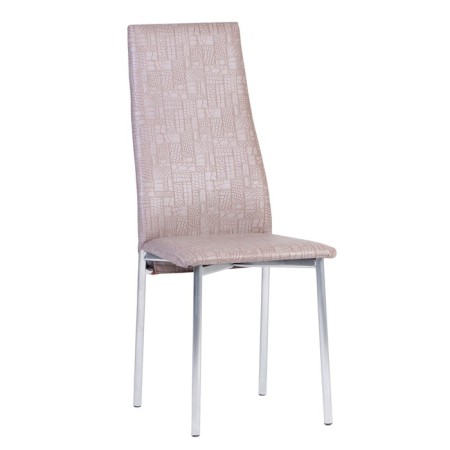 Chair "wave" silver/cappuccino reptile