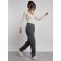 Warmed female trousers, size 42, gray color