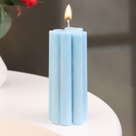 Candle-cylinder "Four-leafer", 4.5x10.5 cm, Niva, 6 hours