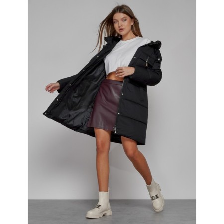 Coat insulated winter female, size 54, black color-10