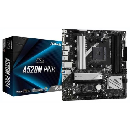 The ASROCK A520M PRO4 AMD A520 4XDDR4 MATX AC`97 8ch (7.1) GBLAN RAID+ 107040-4