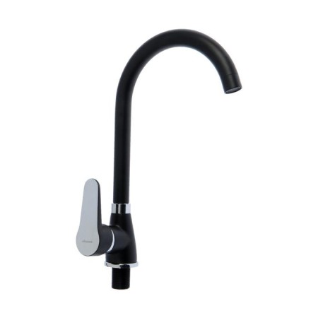 Accoona A45111F kitchen mixer, 1-crap, silumin, 35 mm cartridge, black/chrome
