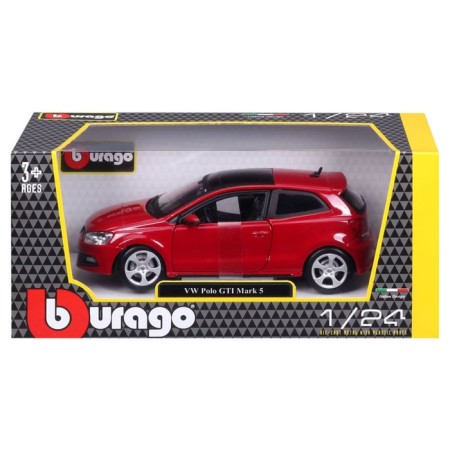 BBURAGO VW Polo GTI Mark 5, Die-Cast, 1:24, opening doors, red red-10