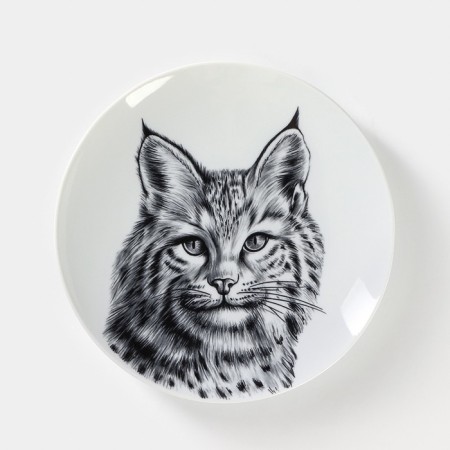 Porcelain plate "Lynx", D = 24 cm, white