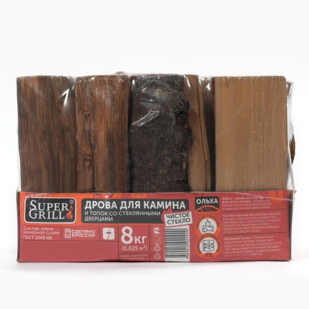 Firewood from alder, dry. In a pack of 8 kg.-4