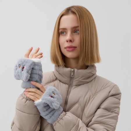 Mittens teenage minku bear 24 cm color gray-1