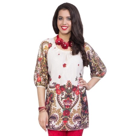 Female blouse, size 44, beige color
