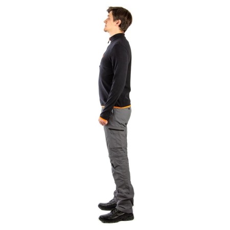 Payer Sweatshirt "Tahoe", fleece 150g, dark blue with orange, rr 40-42 Height 170-176-4