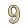 The door number "9" tundra, plastic, color gold, 1 pc.