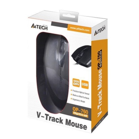 Mouse A4Tech OP-760 Black Optical (1200DPI) USB (3but)-2