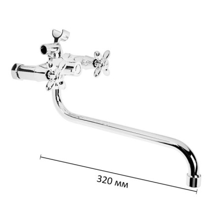 Accoona A7178 bath mixer, two -wound, with shower set, brass, chrome-1