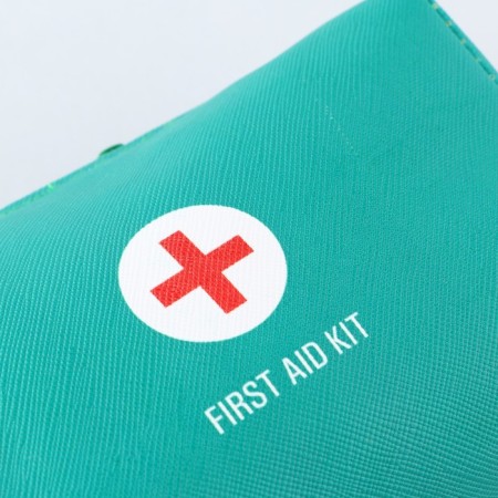 Patch of artificial leather "FIRST AID KIT", 14*10*5 cm, green color-5