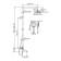 The shower system Wasserkraft A288.077.078.bm Thermo, tropical shower, thermostat, black