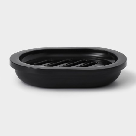 Set for the bathroom “Standard”, 4 items: soap dispenser, soap dish, 2 cups, 24 × 8 × 17 cm, black color is black-7