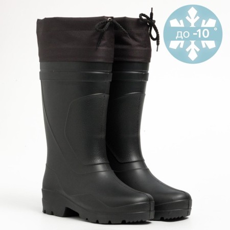 Male boots with insulation, black color, size 44