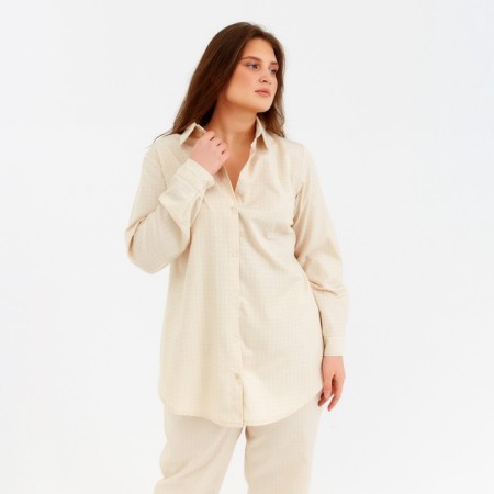 Women's shirt Minaku: Home Collection Beige color, river 52-3
