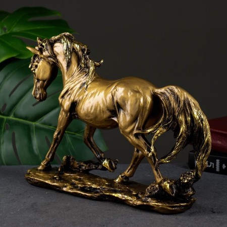 Figure "Horse" Dark Gold, 30x8x22cm-2