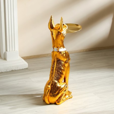 Table decorative stand "Doberman with glasses" 26x46x74 cm-4