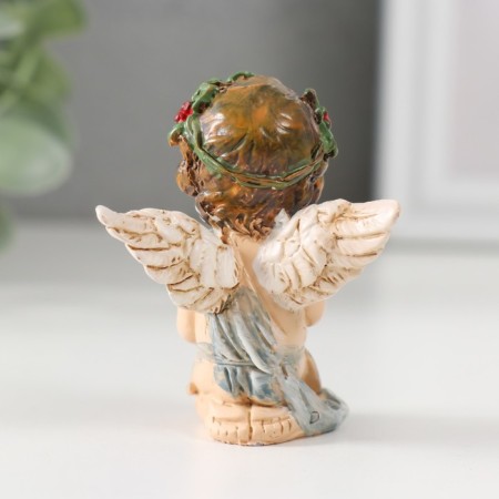 Polystone souvenir "Angel with a wreath with a candle/cross" MIX 6x4.8x3.4 cm-3