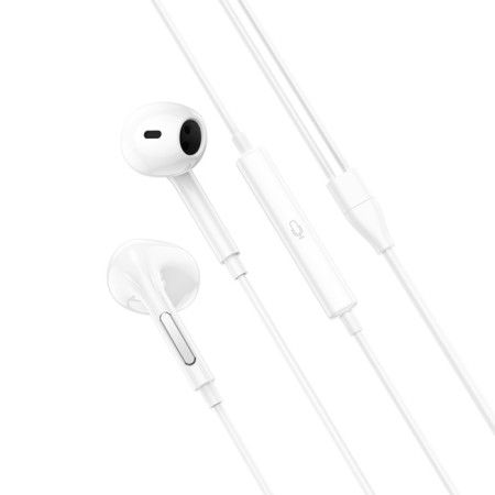 Hoco M92 headphones, wired, inserts, microphone, 1.2 m, white-2