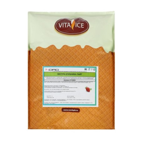Dry mixture for soft ice cream "Vita Ais Light" strawberry, 1 kg-3