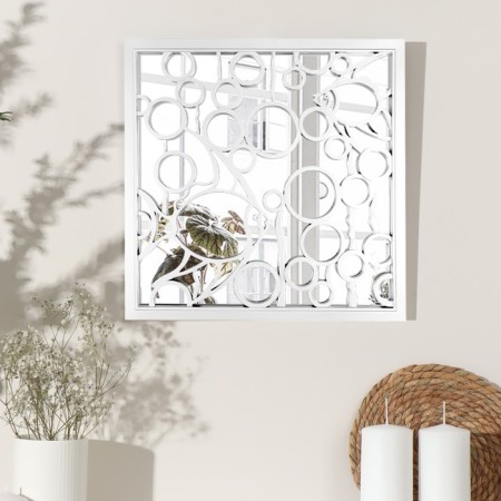 Wall mirror "fish", mirror surface 34.5 × 34.5 cm, white color