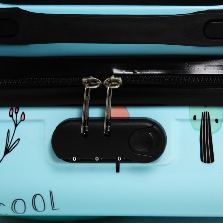 Small 18 suitcase, lightning department, 4 wheels, blue color-5