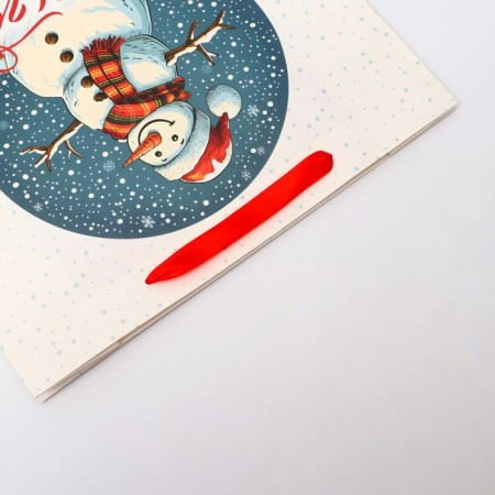 New Year. New Year's Paper Gift package, "Snowman", 31 x 26 x 11 cm.-2