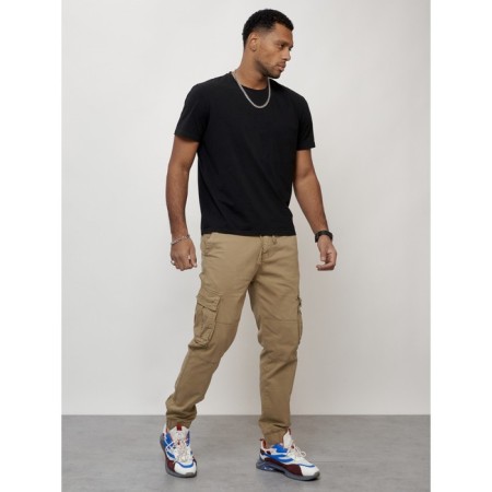 Cargo jeans men, size 56, beige color-6