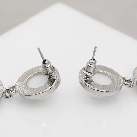 Earrings with pearls "harbor" Consciousness, geometry, color silver-2