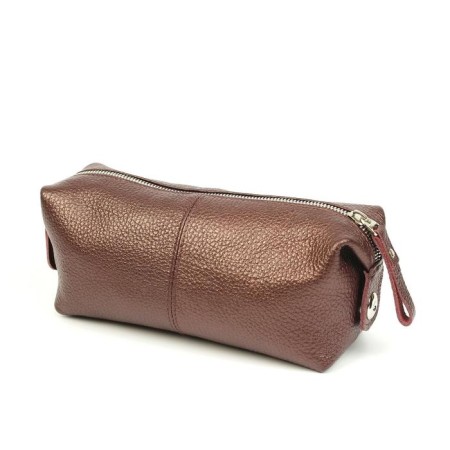 Cosmetic bag with lightning, bronze color-1