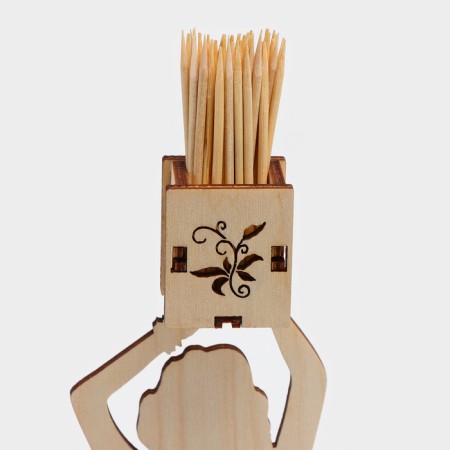 Wooden napkin "Evening outfit", with a stand for toothpicks, 25 × 13 × 13 cm-5