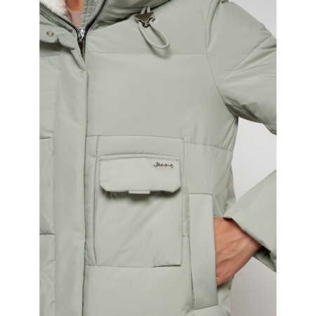 Coat insulated winter female, size 44, color light green-9