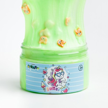 Slime "Glass", "Butter", Green, 180 g, decorative filler mix