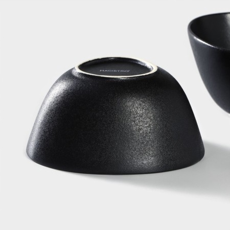 Porcelain salad Magistro Carbon, 12 × 10.5 cm, black color-3