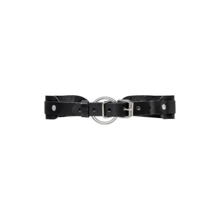 Pecado BDSM chocker, with rounded corners, genuine leather, black-2