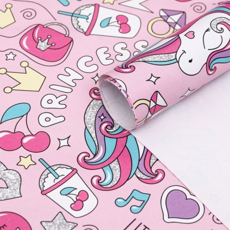 Set of packaging paper glossy "tenderness" 50 × 70 cm, 2 sheets