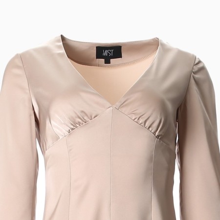 Women's silk dress Mist: Classic Collection p. 44, beige color-8