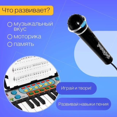 Synthesizer "Play and Sing", 25 keys, microphone, works from batteries-3