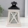 Summary tree on 1 candle "Lantern Trapezius" white aged 12.5x12.5x21 cm