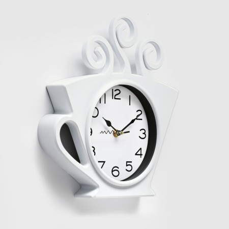 Watching clock, series: kitchen, "cup of coffee", smooth move, 30 x 28.5 cm, dial 16 cm-1