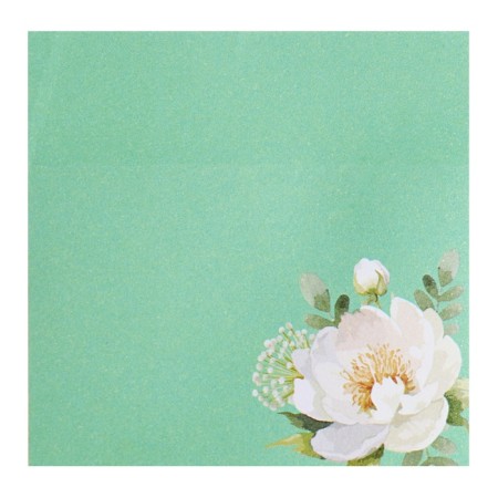Block with a sticky edge paper 75x75 mm, Erichkrause "Pastel Bloom", 50 sheets, turquoise-1