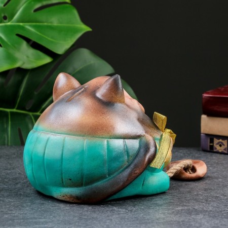 Piggy bank "Red cat with sausage" 17cm-4