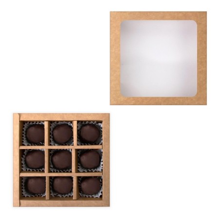 Folding box under 9 sweets, craft, 13.8 x 13.8 x 3.8 cm-2