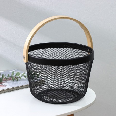 Universal round ladoom, 26 × 26 × 18 cm basket, black color is