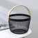 Universal round ladoom, 26 × 26 × 18 cm basket, black color is